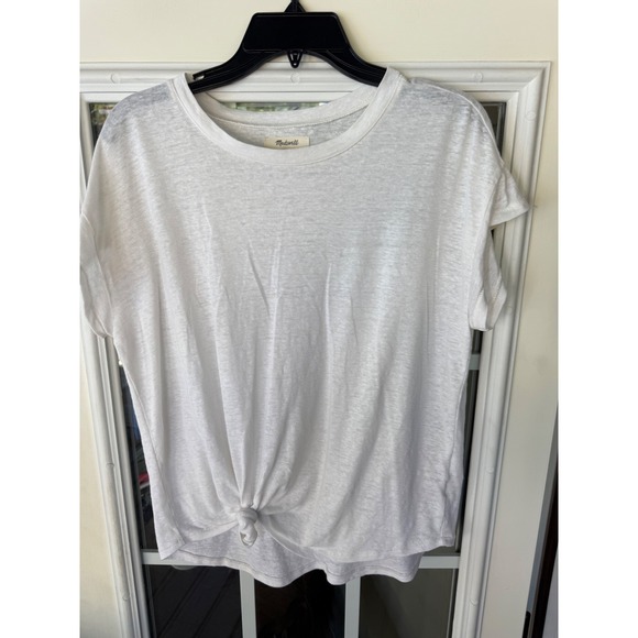 Madewell Tops - Madewell  off-white women med T-shirt and /knotted tie-front design